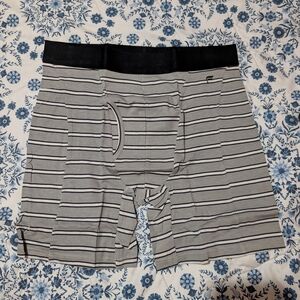 Fabletics Black and Gray Striped Boxer Briefs